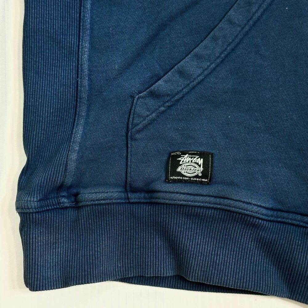 Stussy x Dickies Navy Full Zip Hoodie Men’s Large Workwear Streetwear Skater Y2K - Picture 13 of 14